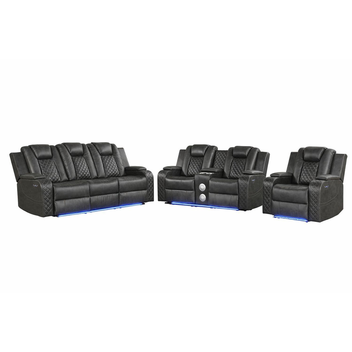 Benz - Power Recliner Set With LED Lighting And USB Charging