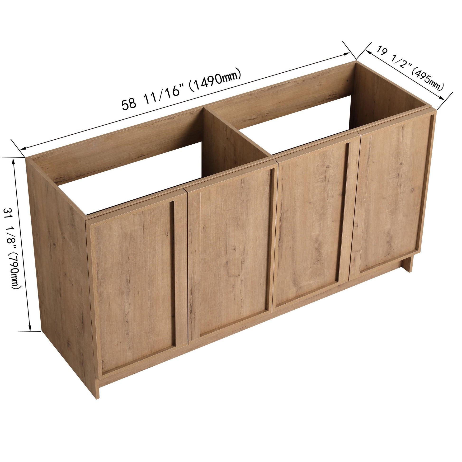 Freestanding Bathroom Vanity & Soft Close Cabinet Doors, Excluding Sink