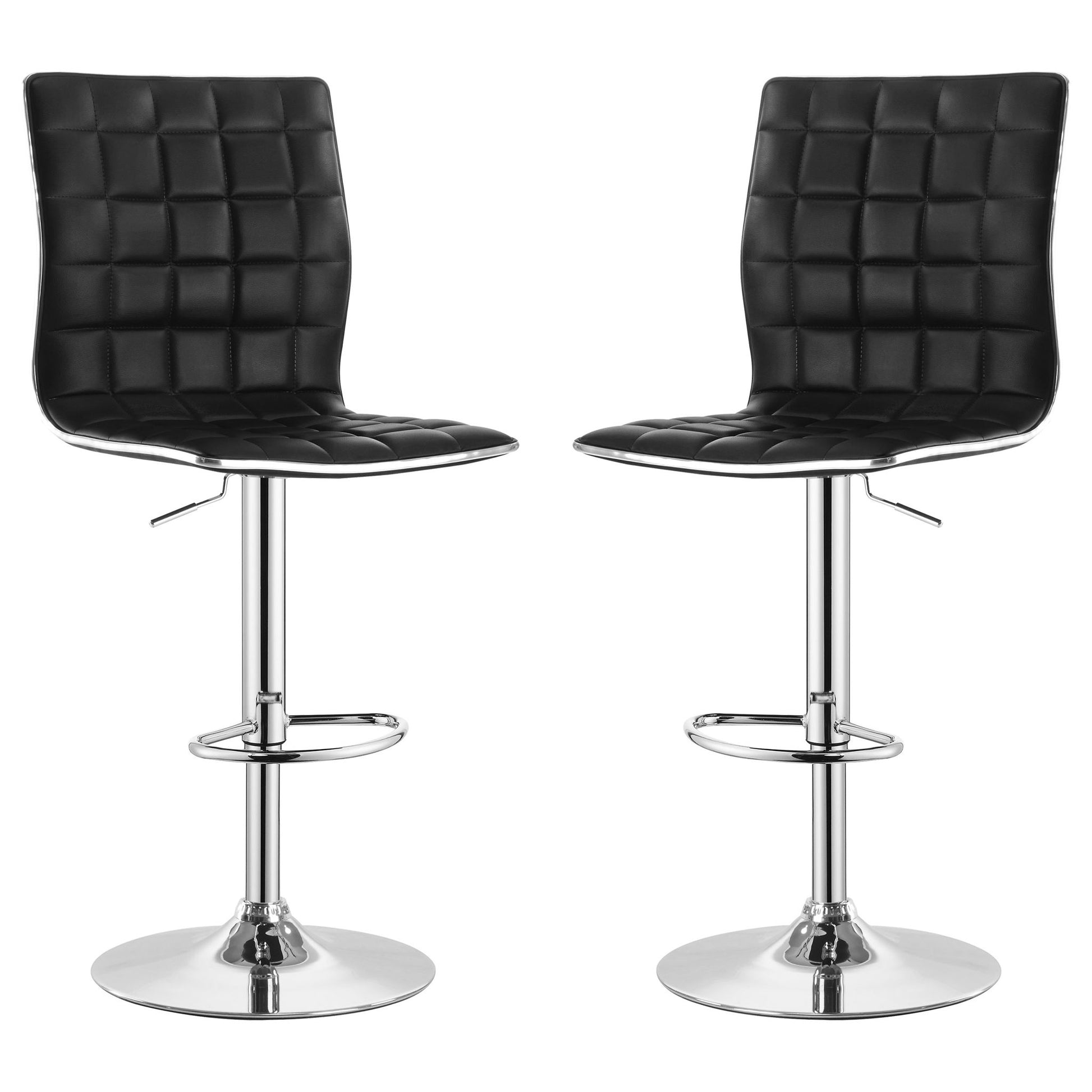 Waffle - Adjustable Bar Stool (Set of 2) - Black