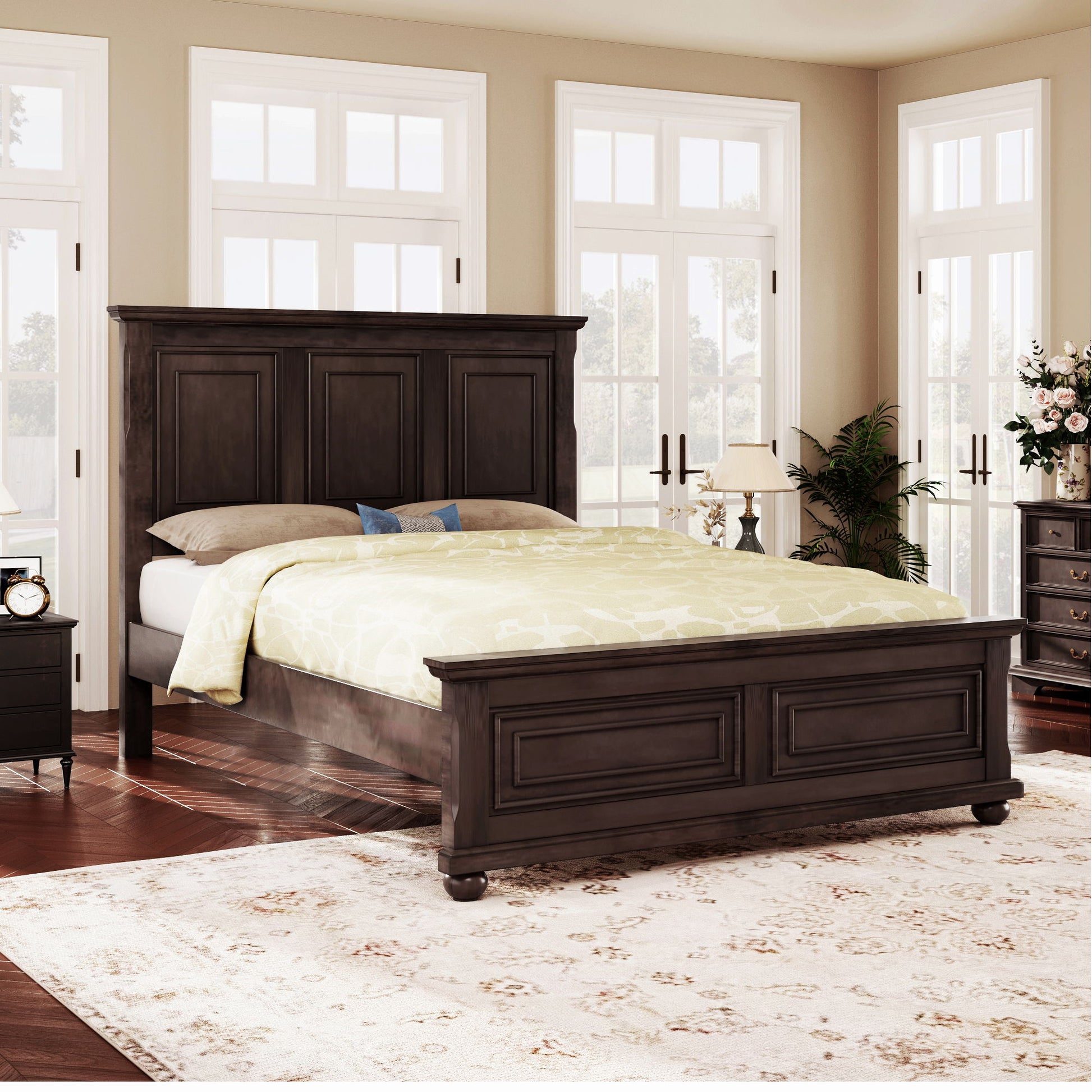 Vintage Tall Headboard Bed