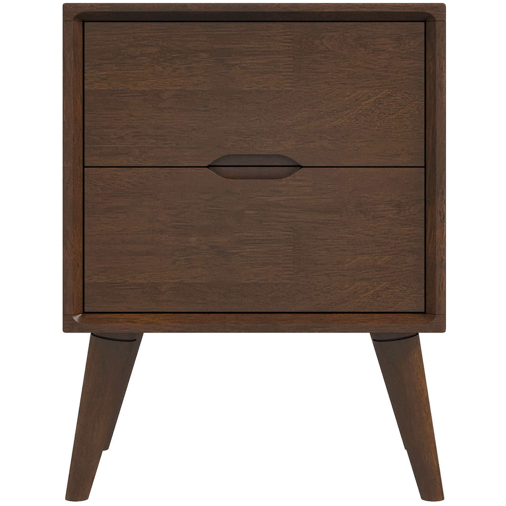 Alexandra - Night Stand With 2 Drawers - Walnut Brown