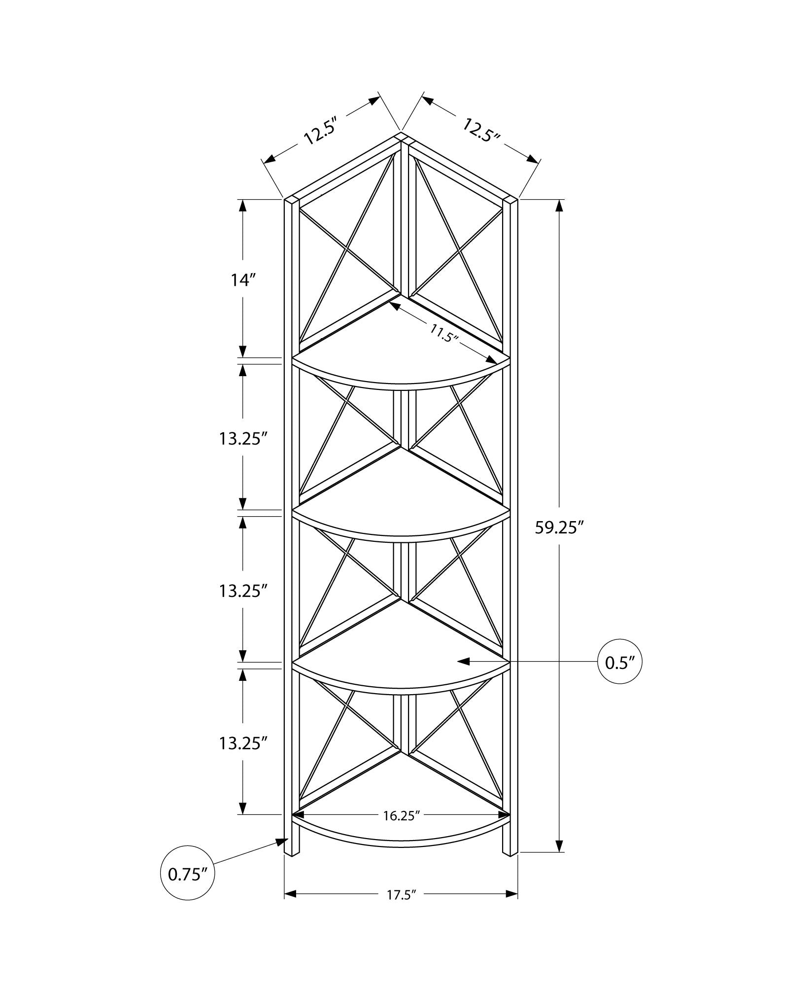 Bookshelf, Bookcase, Etagere, Corner, 4 Tier, Office