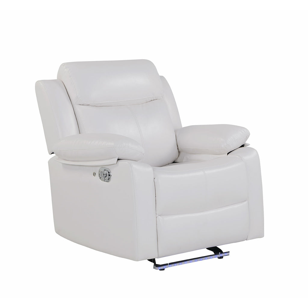 Blanche - Glider Recliner With LED, Pillow Top Arms