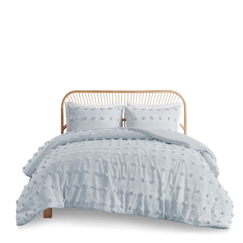 Lucy - Clip Jacquard Twin Duvet Cover Set - Blue