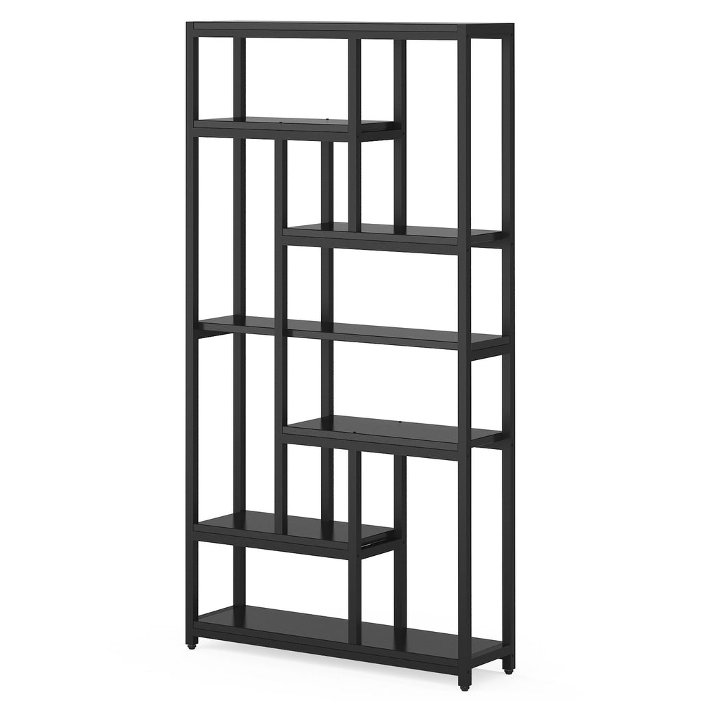Extra Tall 7 Tier Industrial Etagere Bookcase With 10 Shelves Organizer