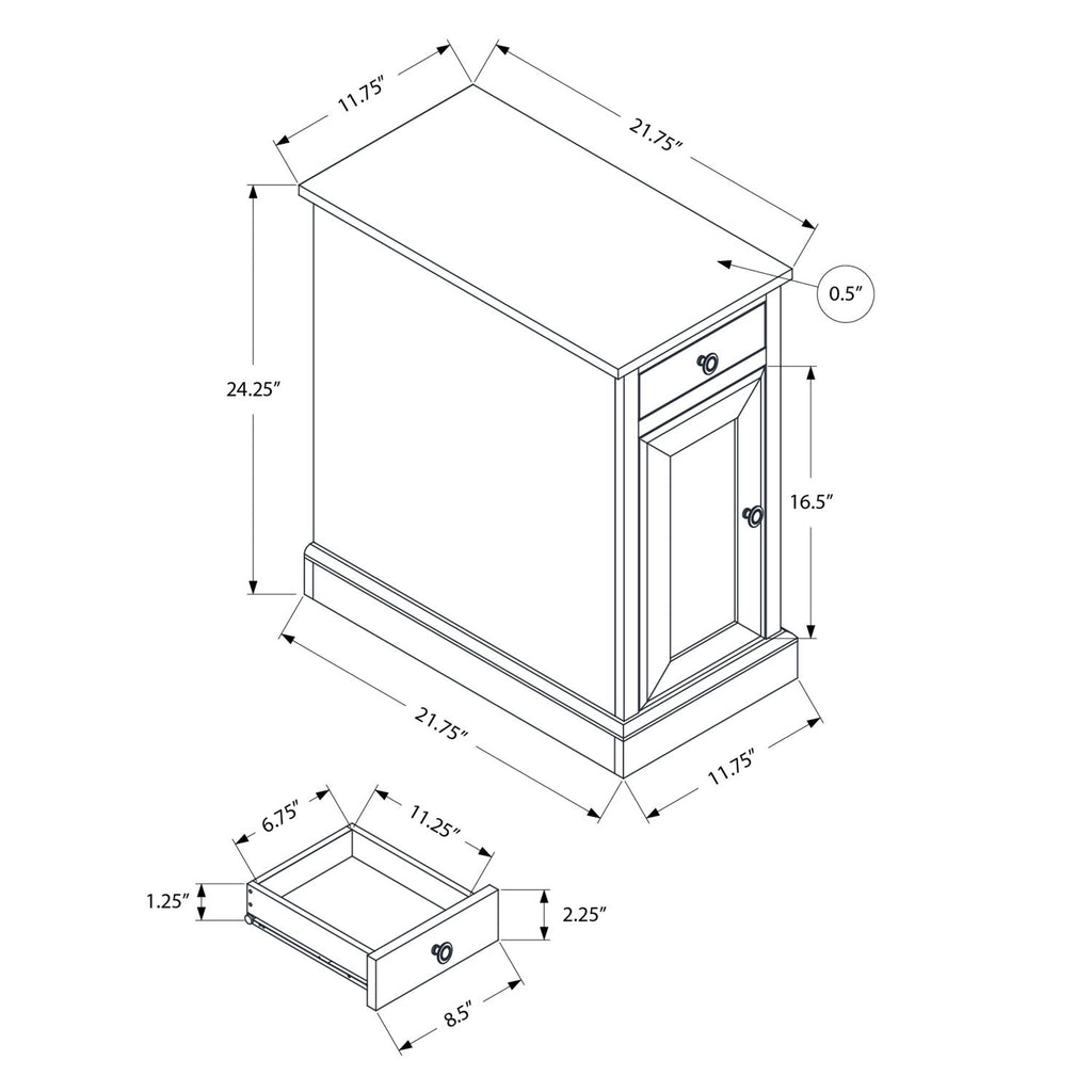 Accent Table With Storage Drawer For Living Room - Blue