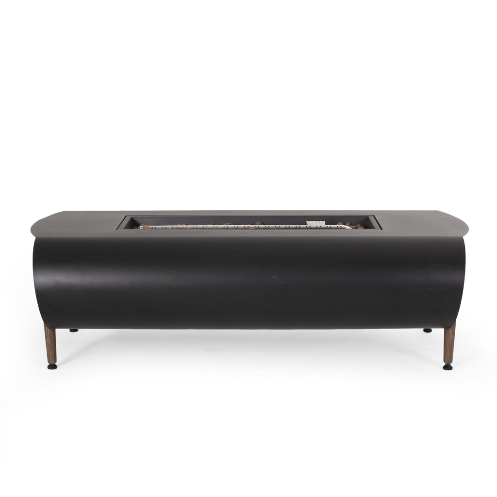 Vernon - Rectangle Fire Pit 50, 000 Btu - Dark Gray