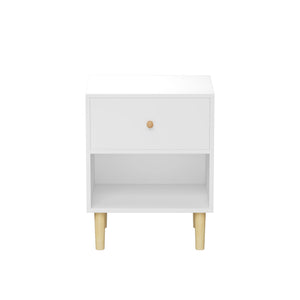 Nightstand With 1 Drawer And 1 Shelf - White