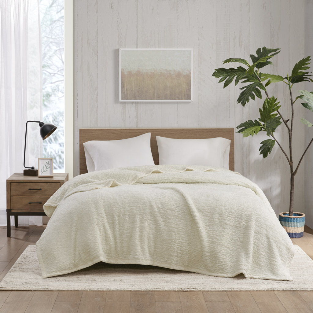 Burlington - King Berber Blanket - Ivory