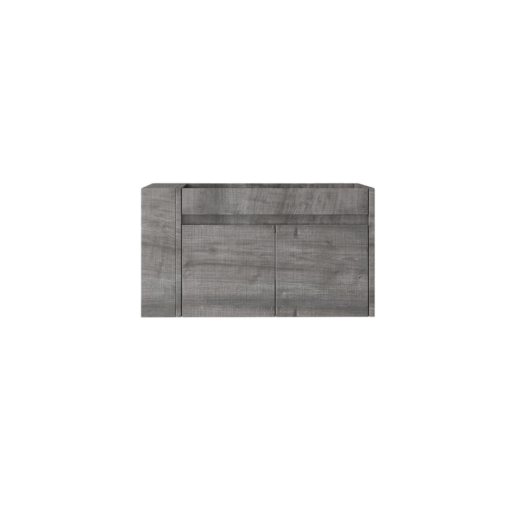 Floating Bathroom Vanity Cabinet, Soft Close Double Drawers, Open Side Storage, Wall Mounted, Cabinet Only