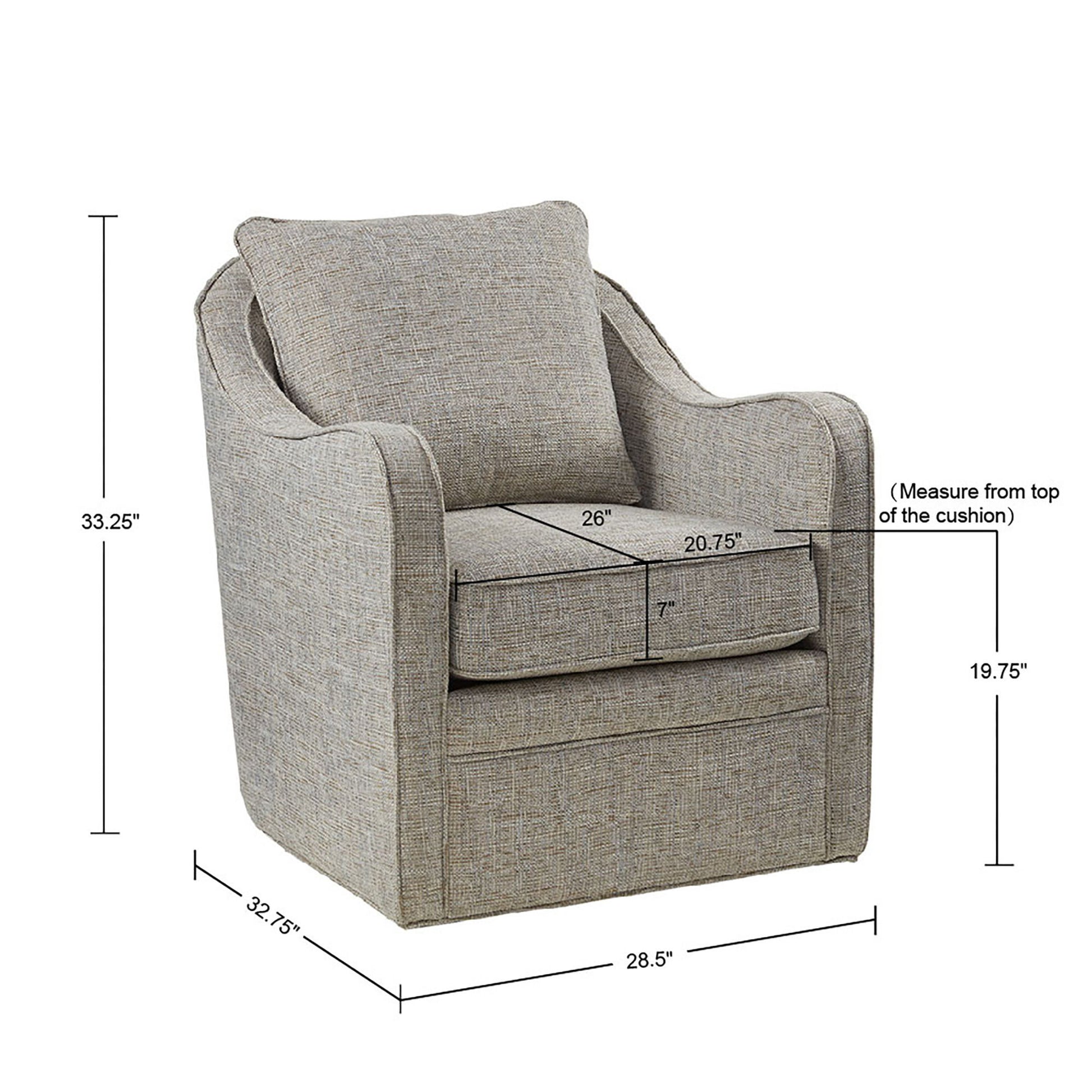 Brianne - Wide Seat Swivel Arm Chair - Gray Multi