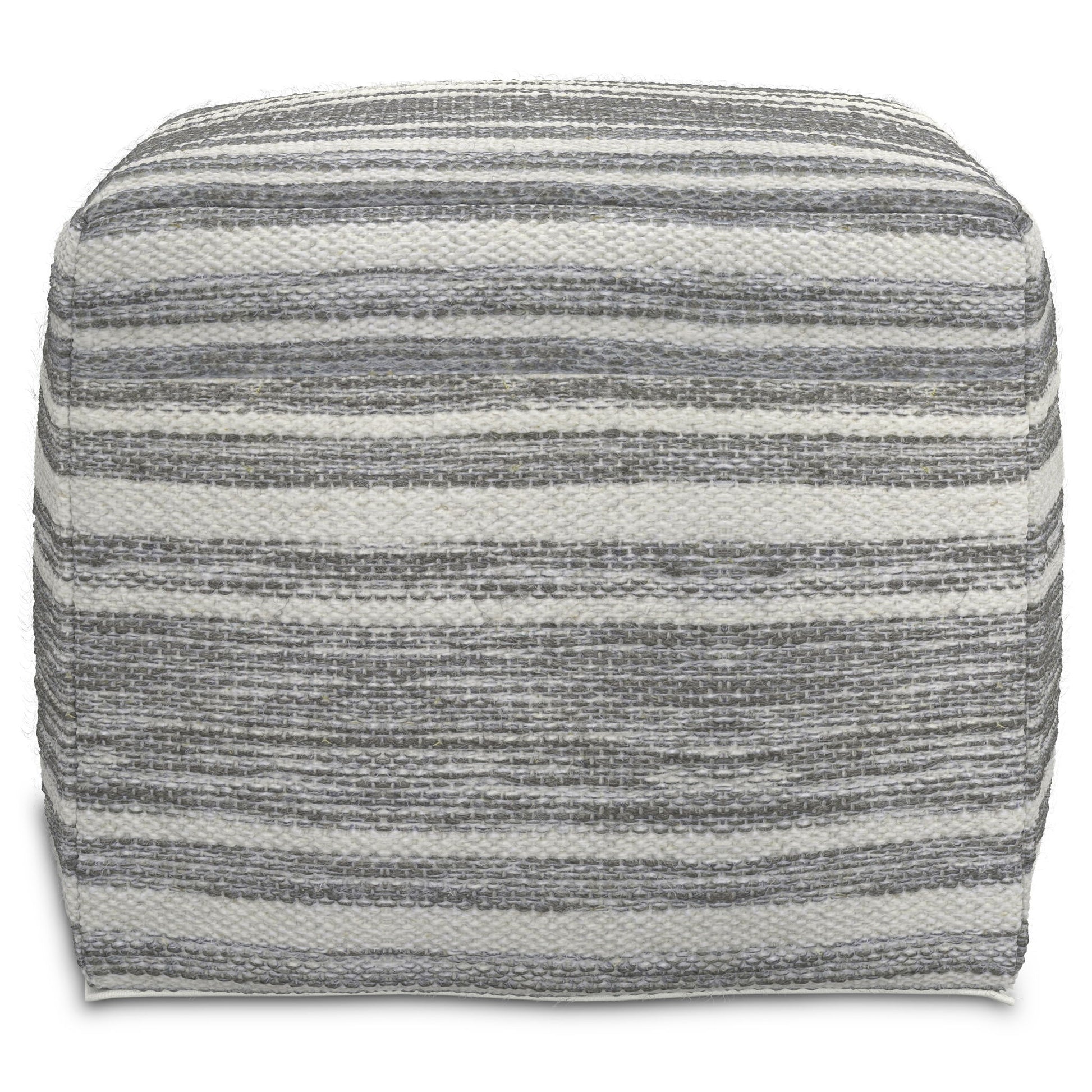 Carina - Square Woven Pouf - Black White