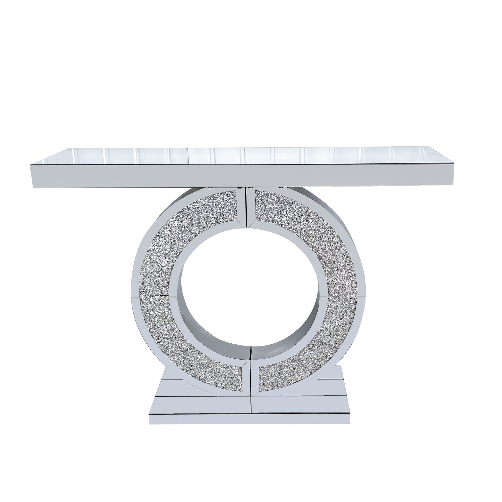 O - Shaped Console Table For Living Room - Silver