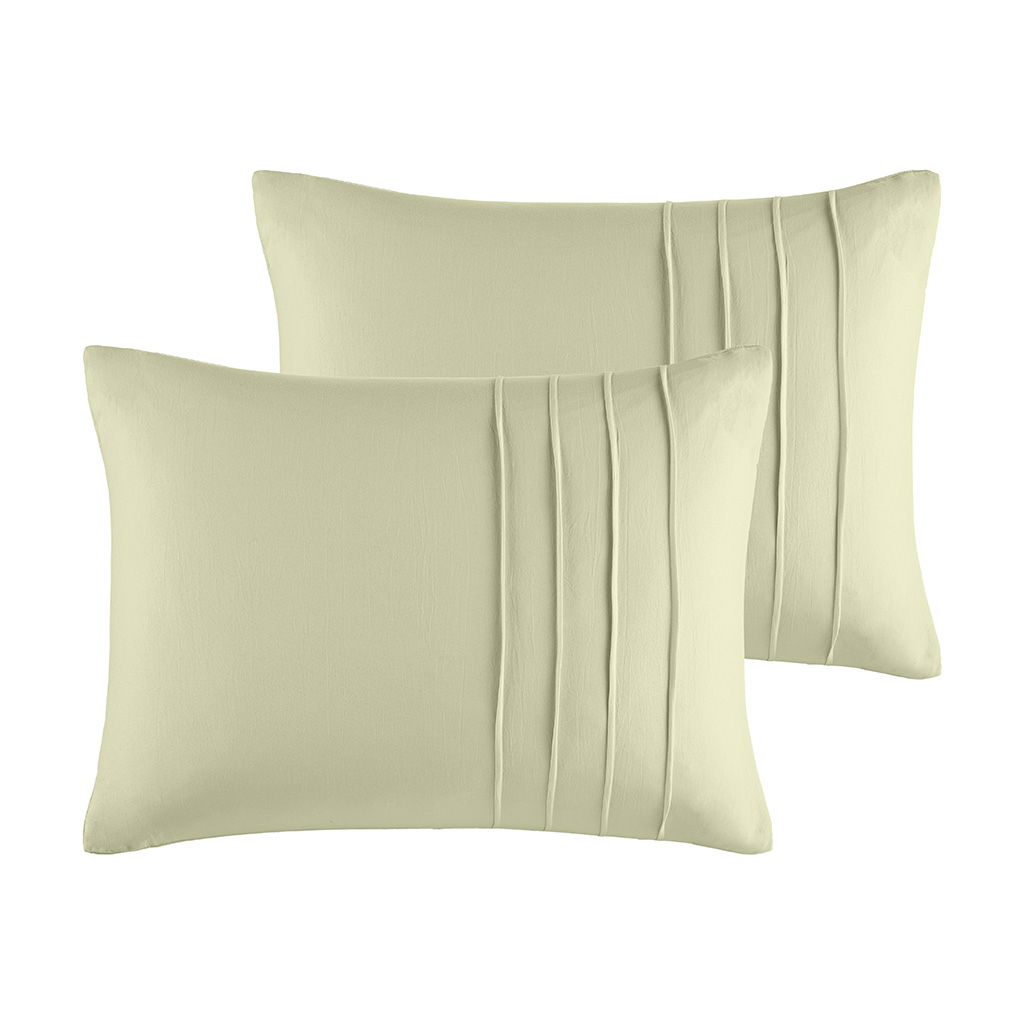Porter - California King Soft Washed Pleated Comforter Set - Sage
