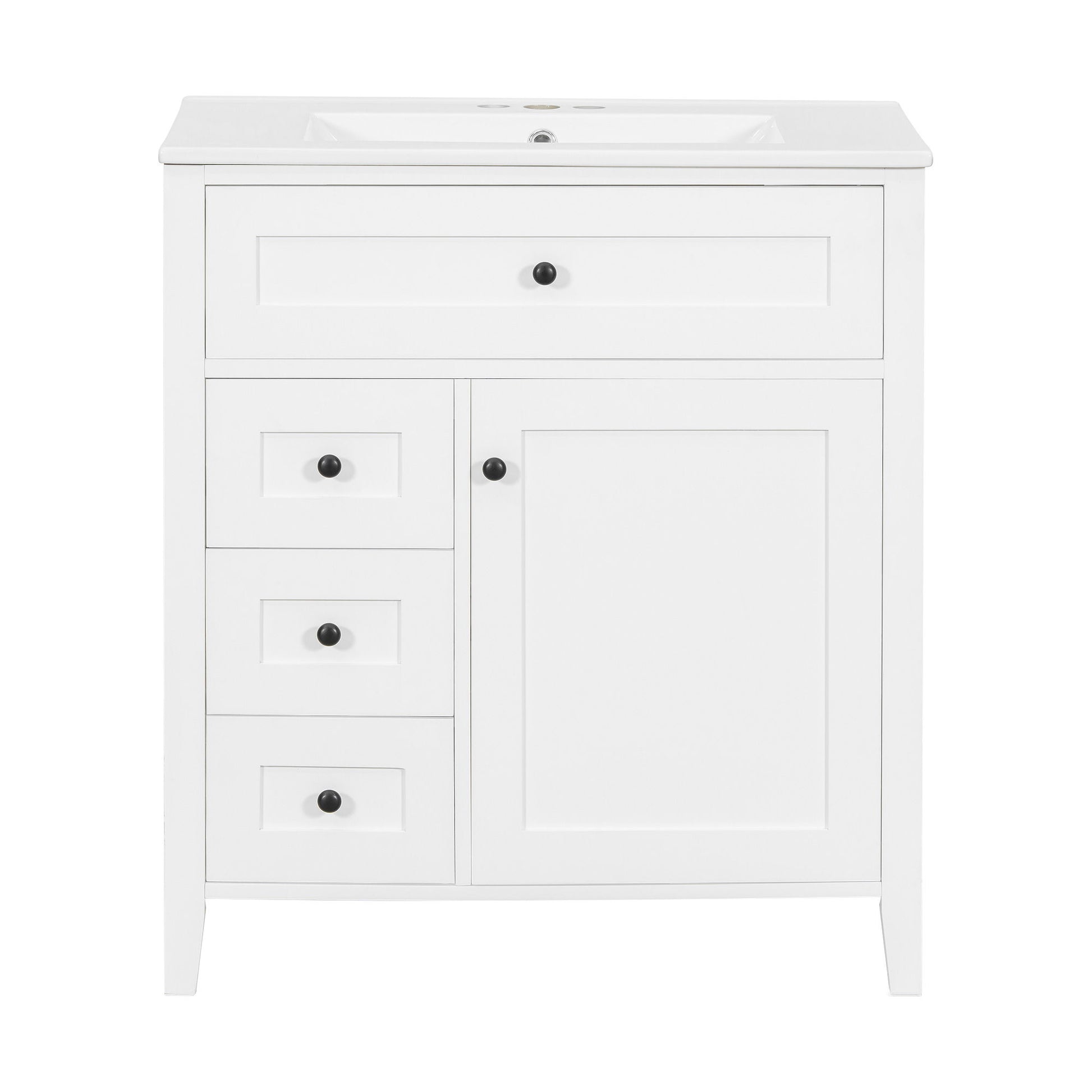 Bathroom Vanity With Sink, 3 Drawers And Adjustable Shelf, Freestanding Storage Unit
