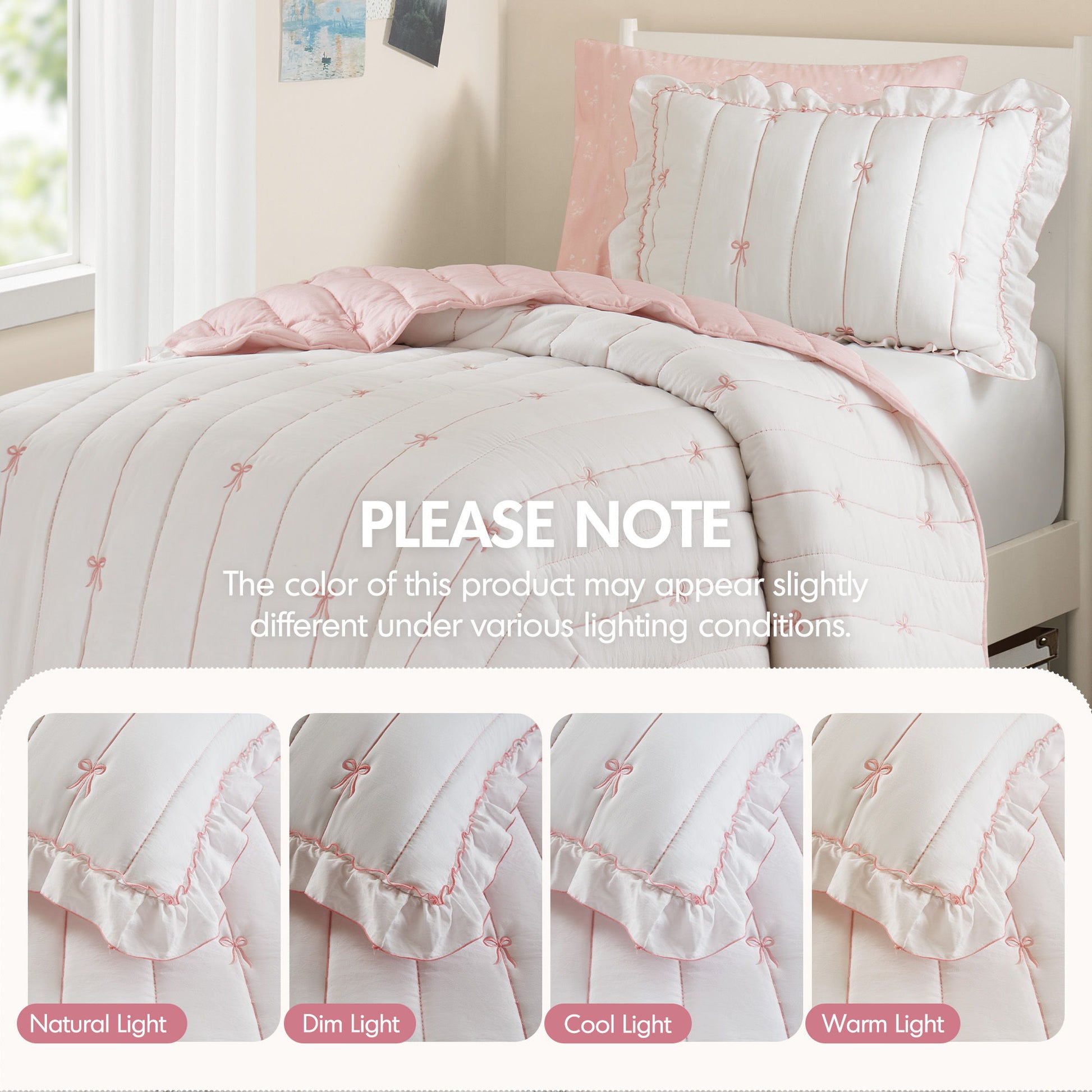 Liv - Twin Quilt Set - Pink