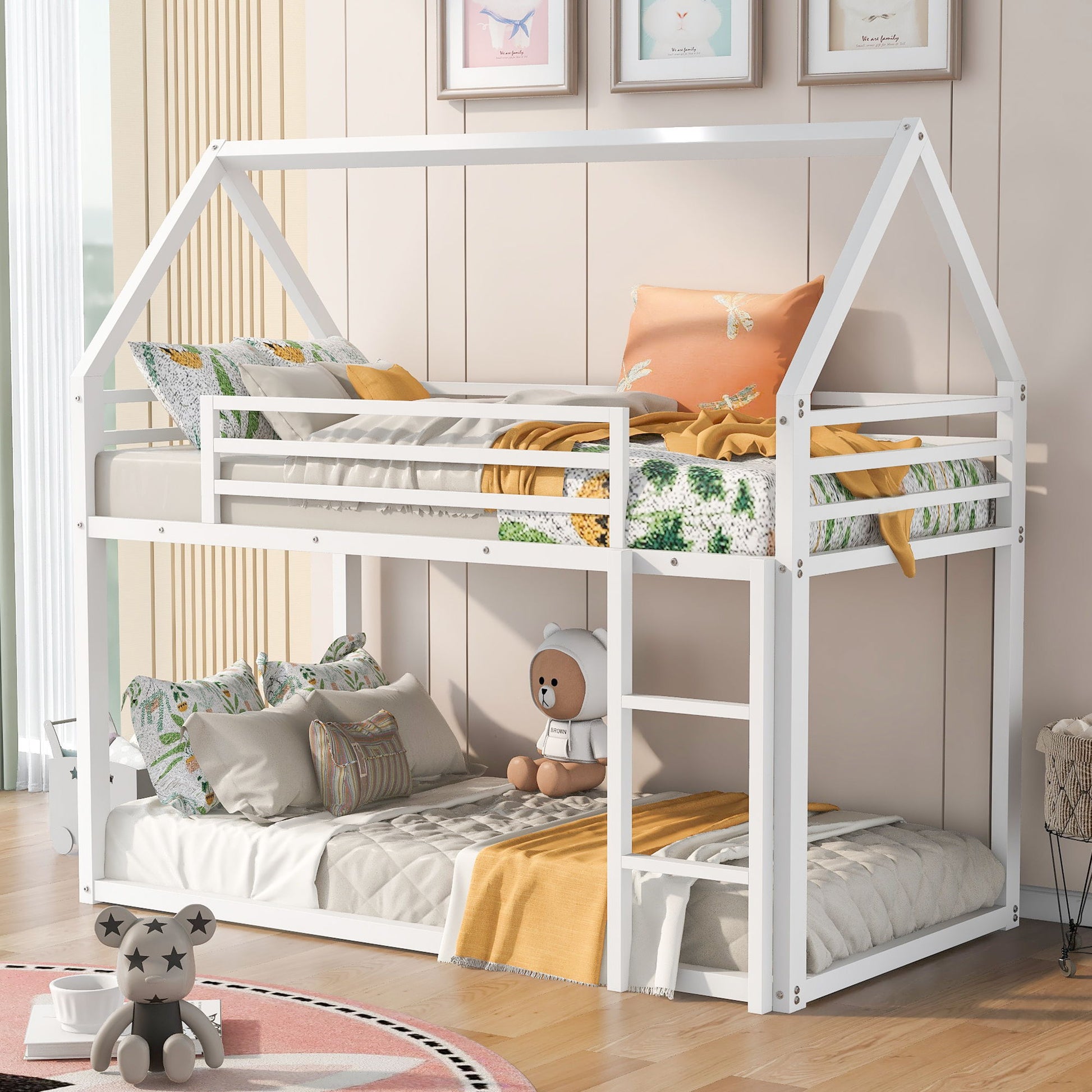 House Bunk Bed With Built In Ladder