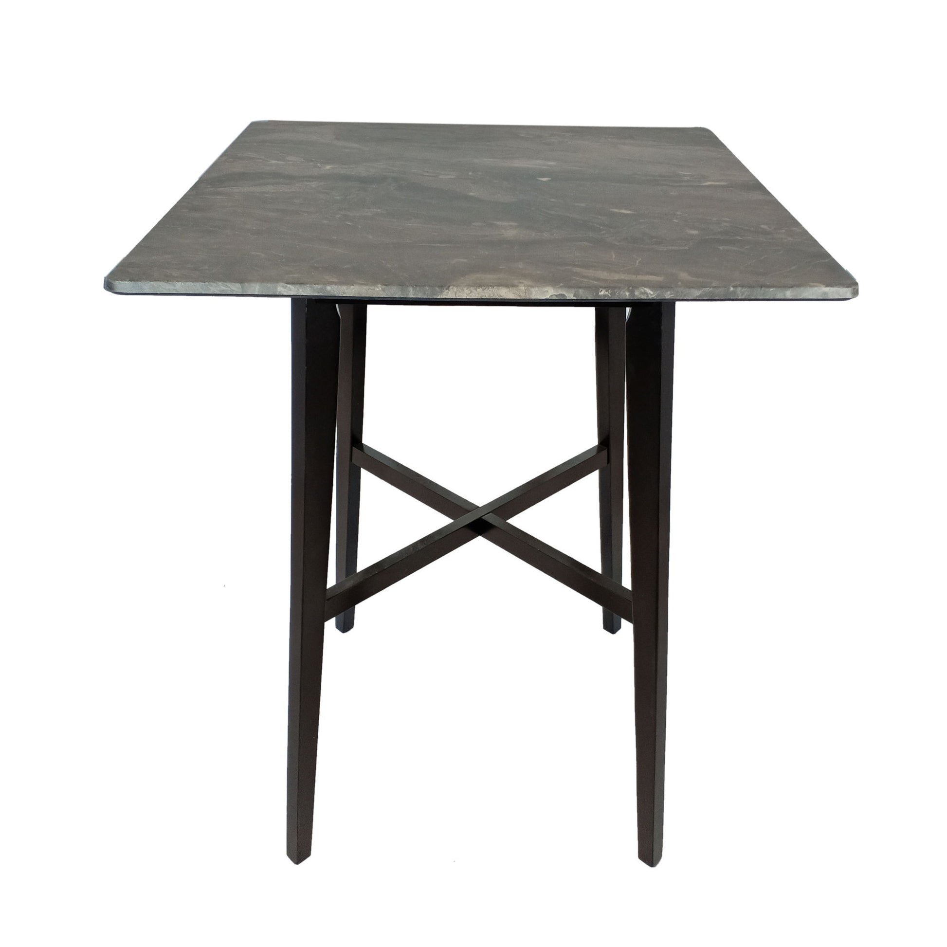 Modern Bar Height Dining Table, Rubberwood Legs And Laminate Table Top
