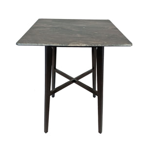 Modern Bar Height Dining Table, Rubberwood Legs And Laminate Table Top, Paladina Marble - Black