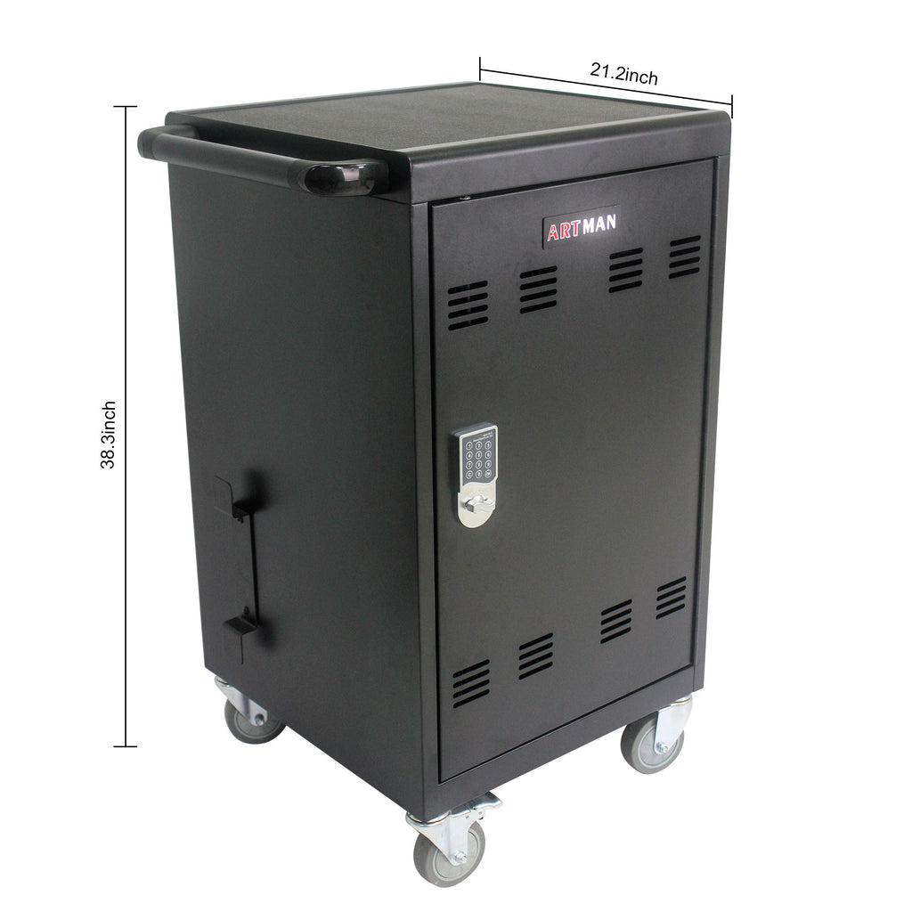 Mobile Charging Cart And Cabinet For Tablets Laptops 30 Device With Combination Lock