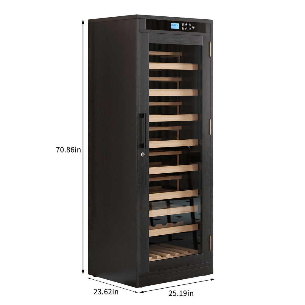 Intelligent Temperature Controlled Multi Tiered Grape Wine Cabinet - Black