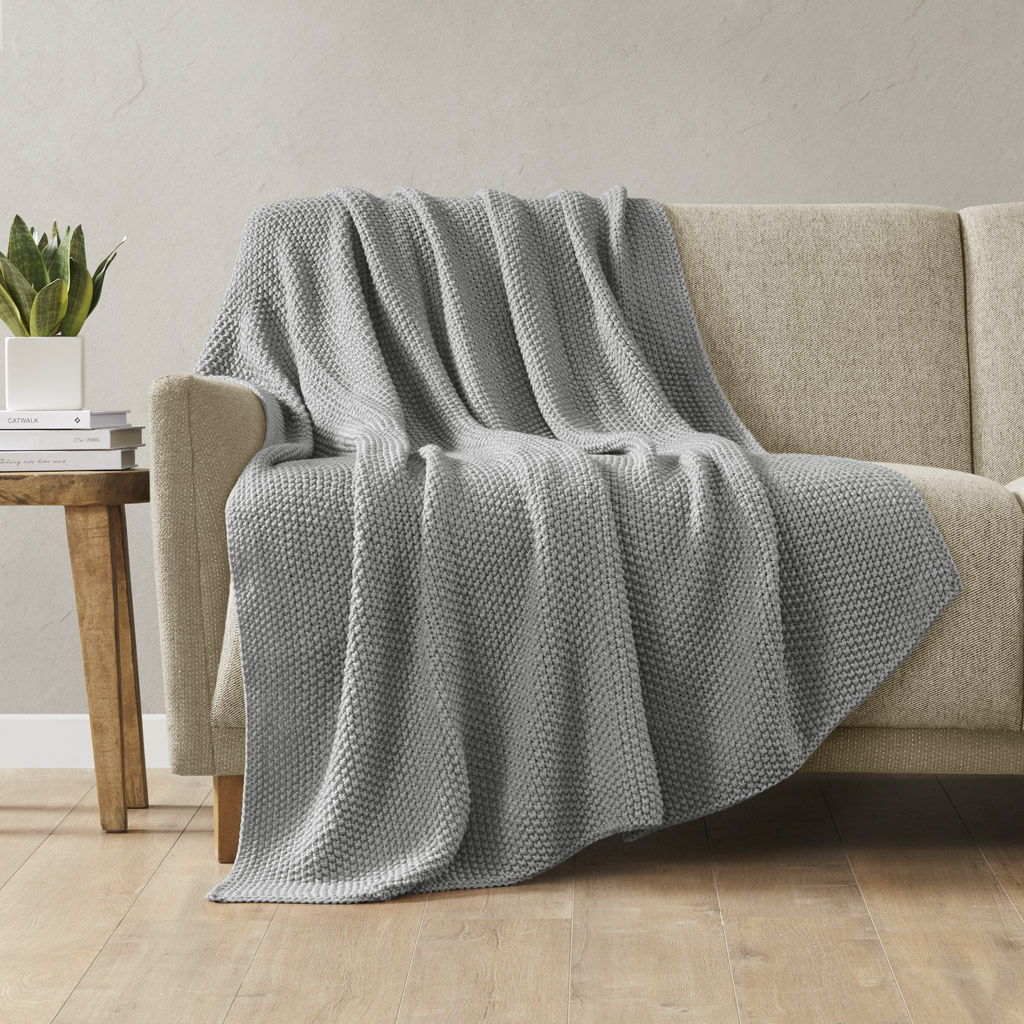 Bree Knit - Throw - Gray