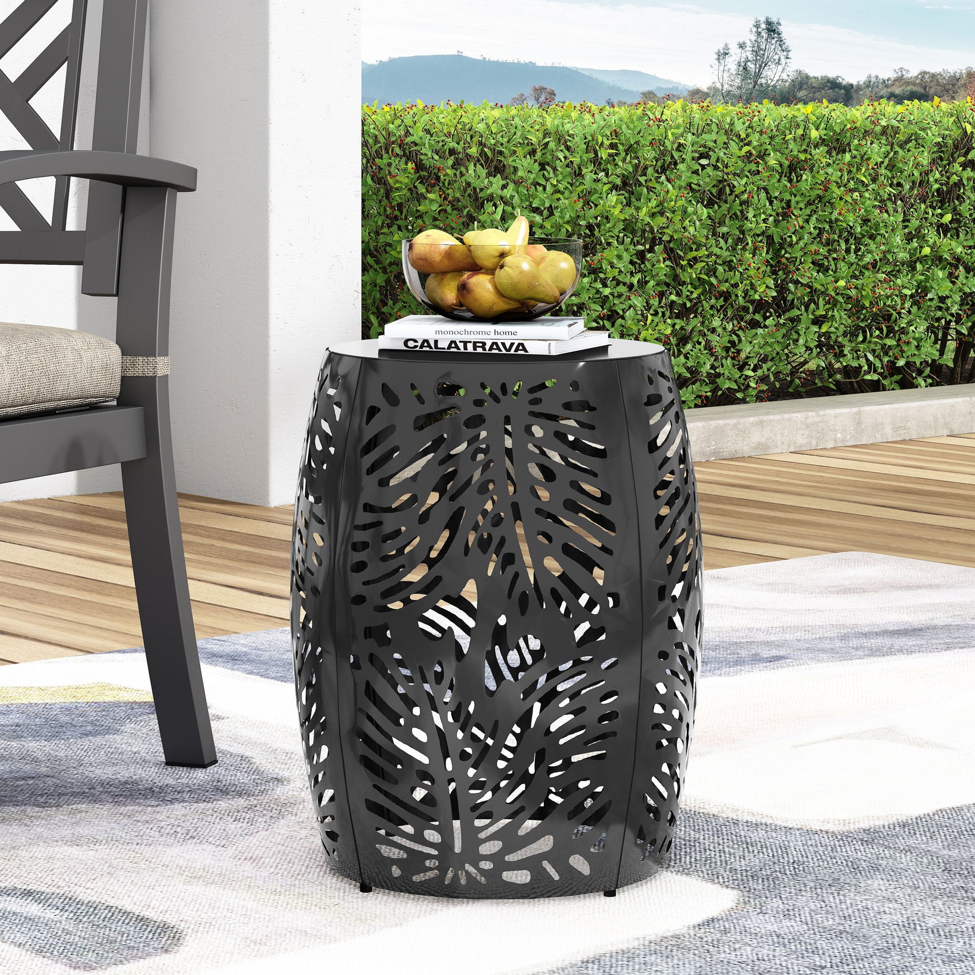 Modern Design Metal End Table, Large