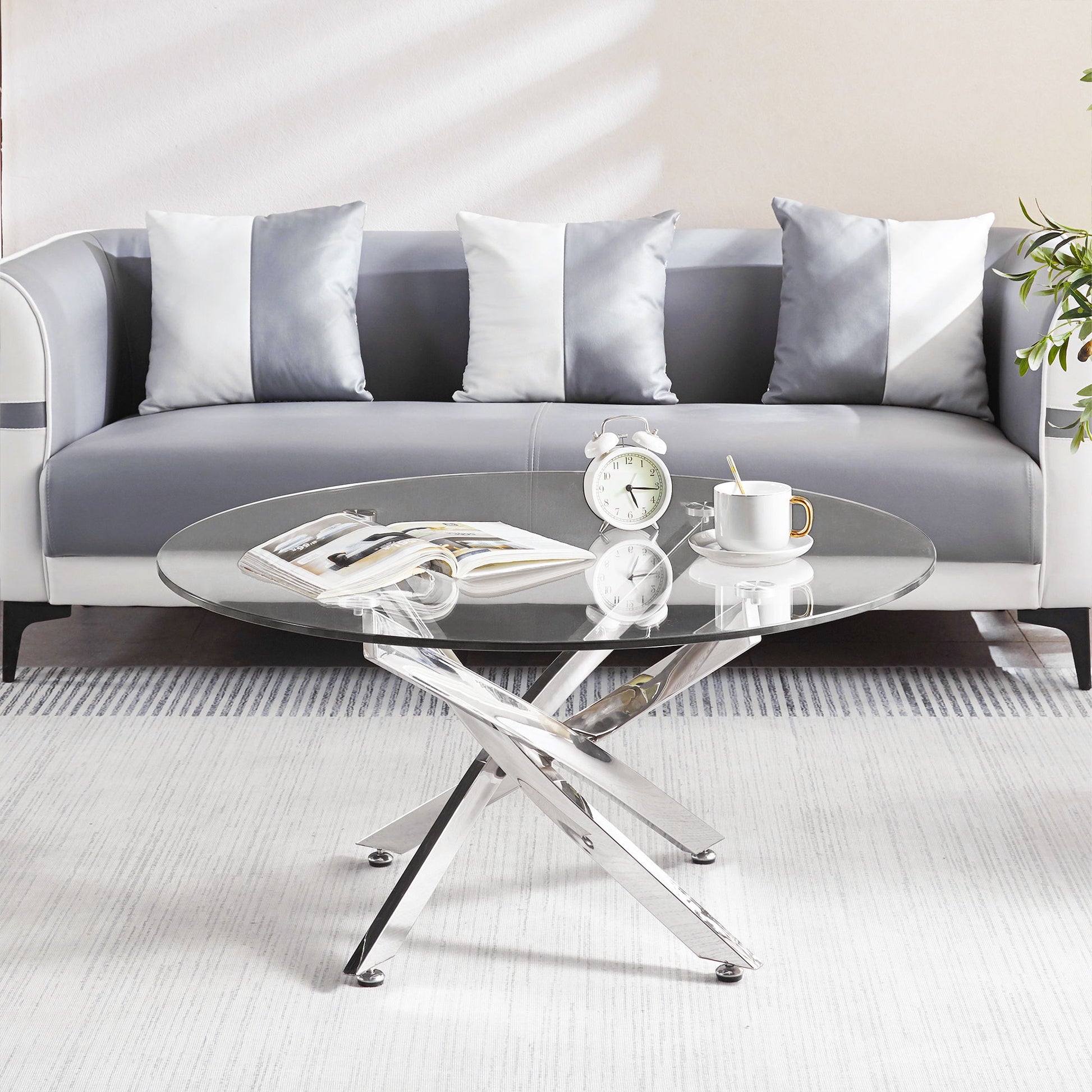 Round Table With Angular Slanted Legs