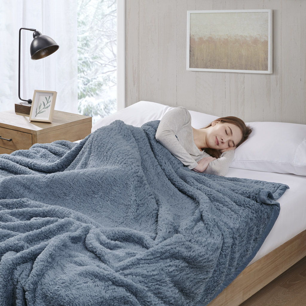 Burlington Berber Blanket - Blue