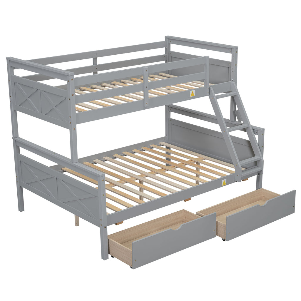 Bunk Bed With Ladder And Safety Guardrail