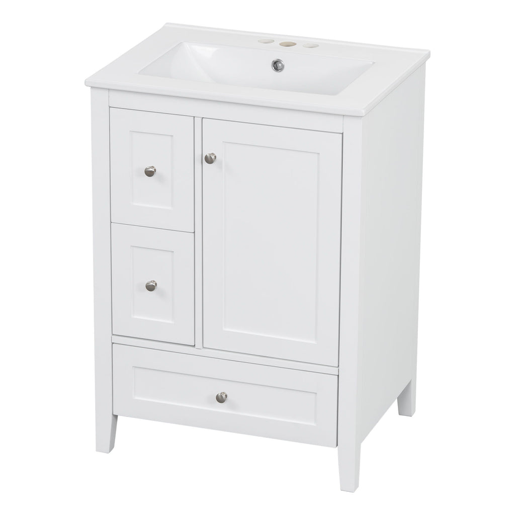 Modern Bathroom Vanity With Storage, Adjustable Shelf