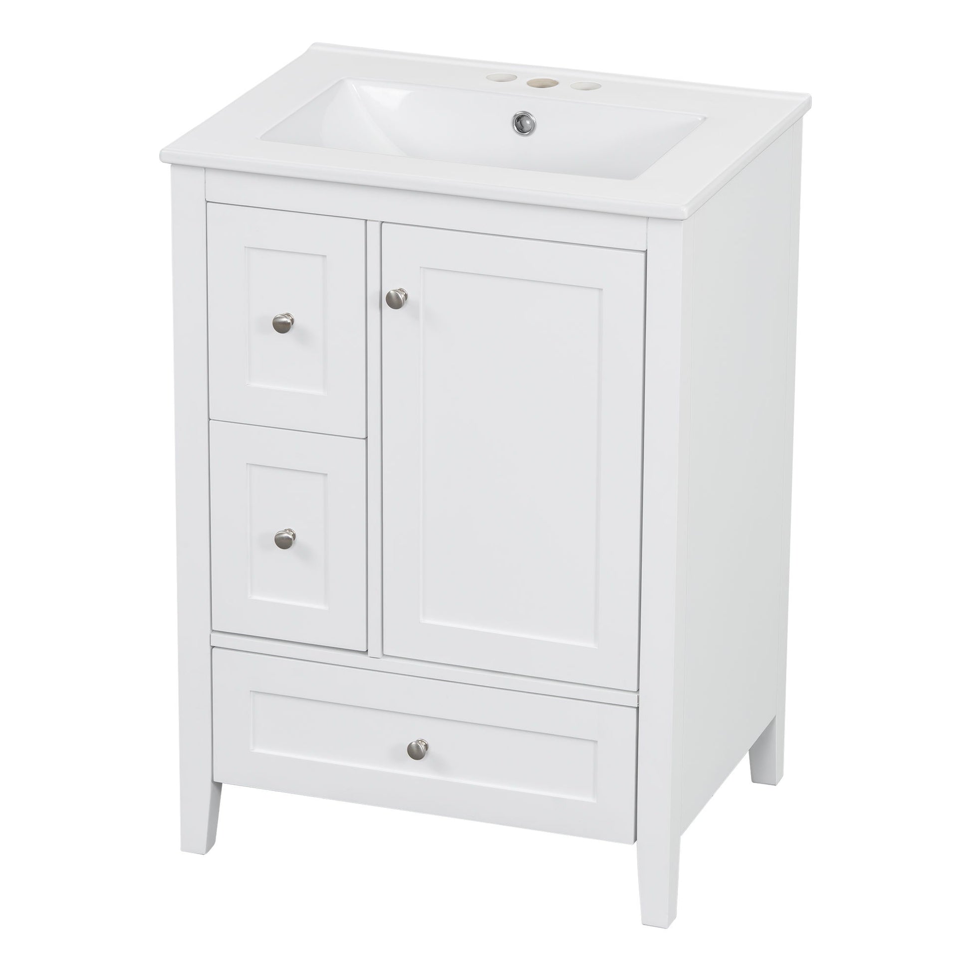 Modern Bathroom Vanity With Storage, Adjustable Shelf