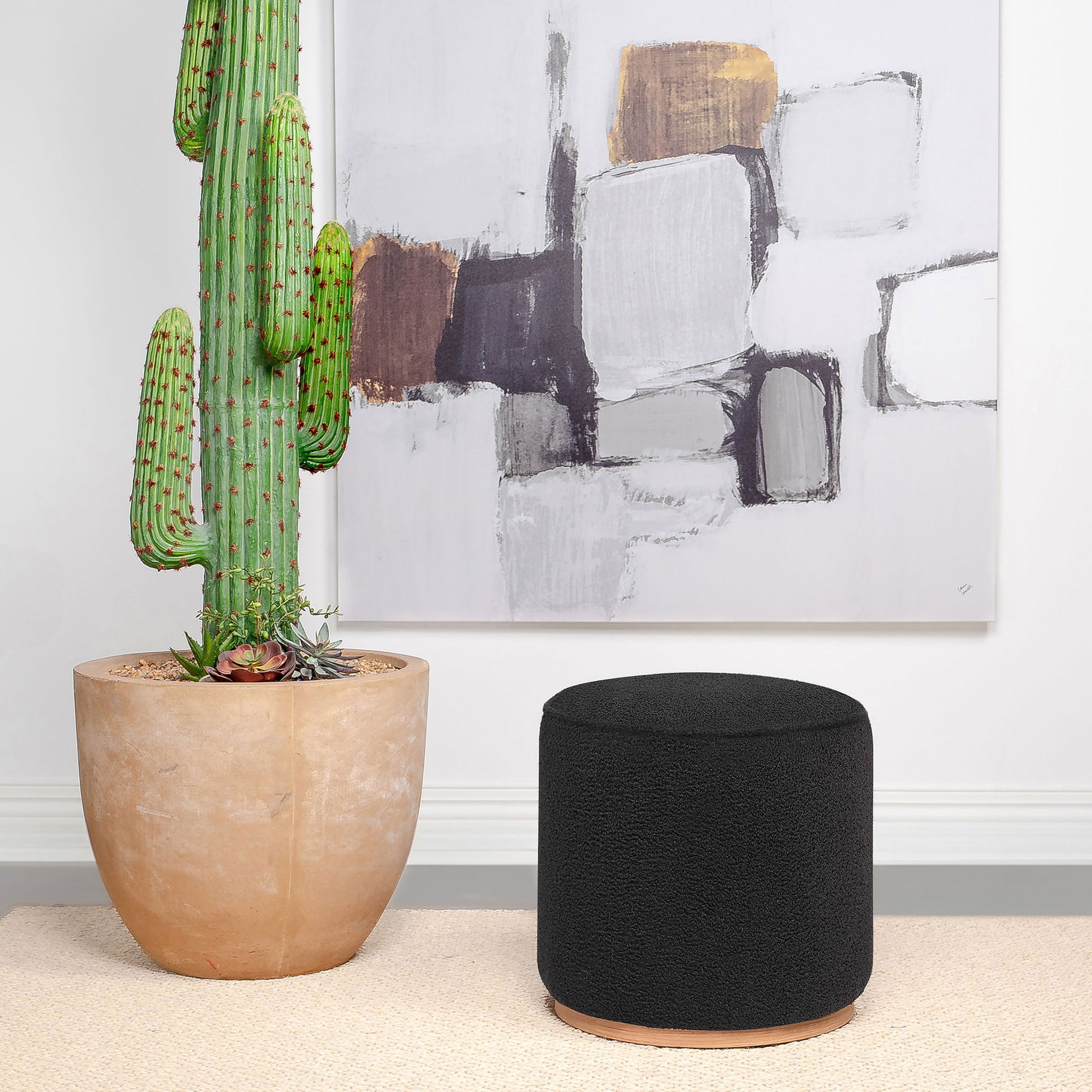 Keita - Upholstered Round Ottoman