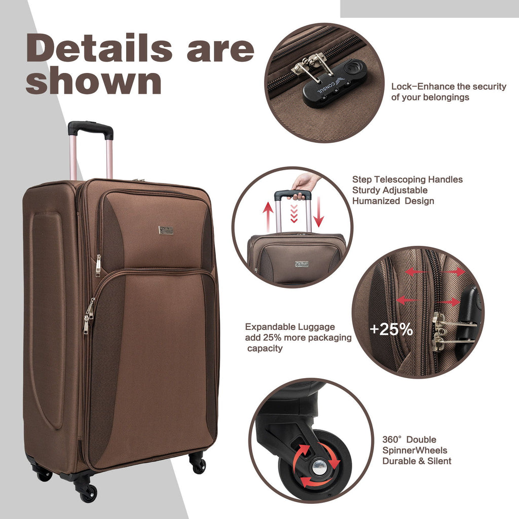 4 Piece Set Softshell Luggage