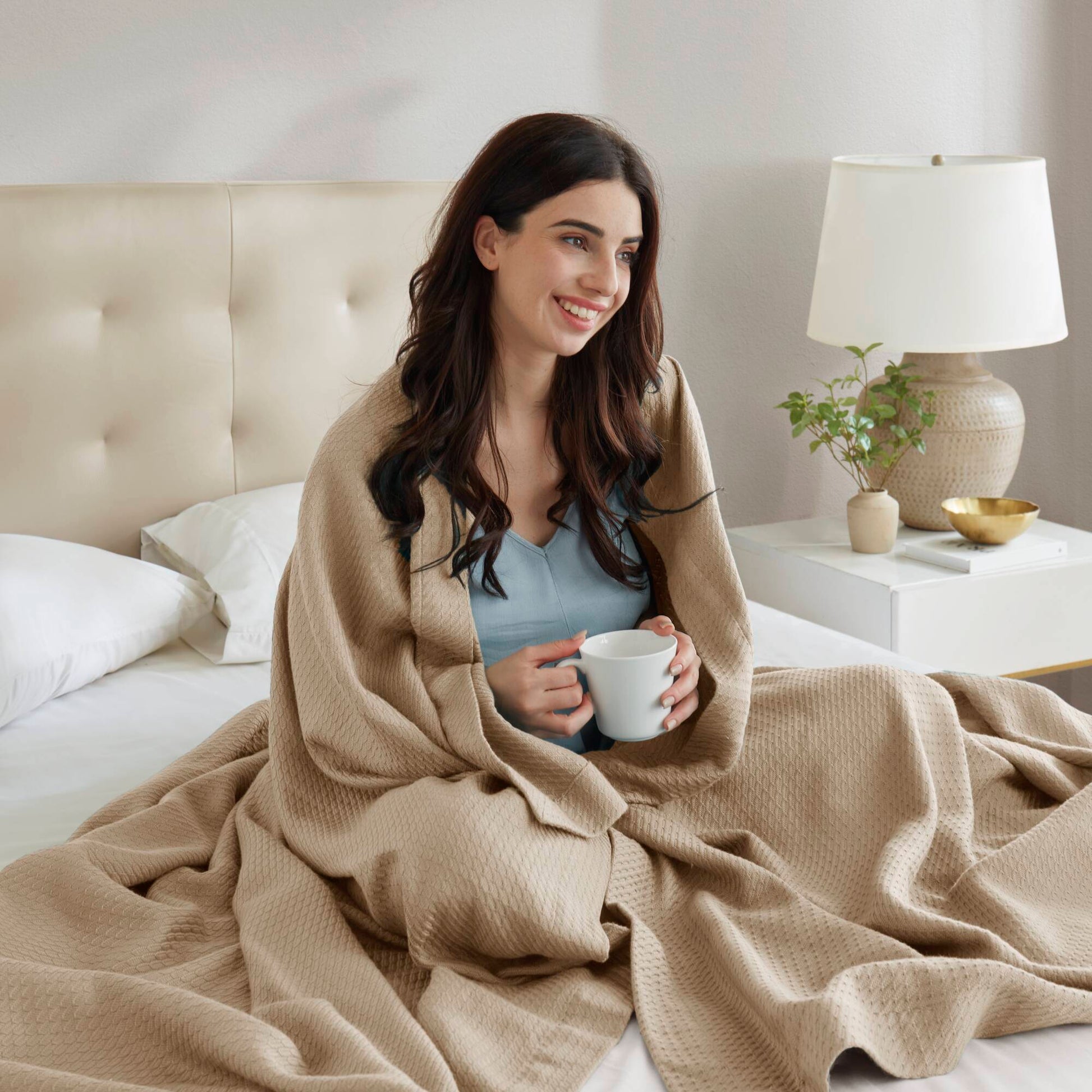 Egyptian Cotton - Twin Blanket - Khaki