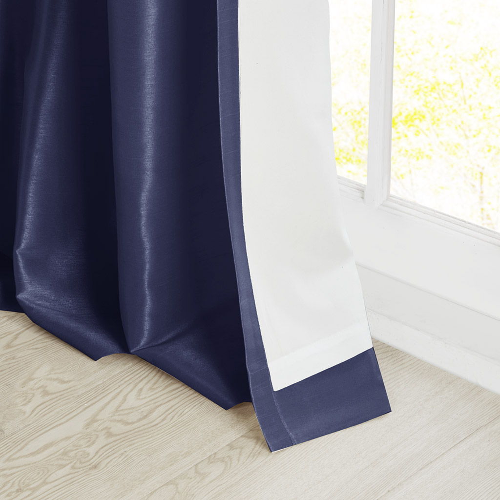 Emilia - Twist Tab Lined Window Curtain - Navy
