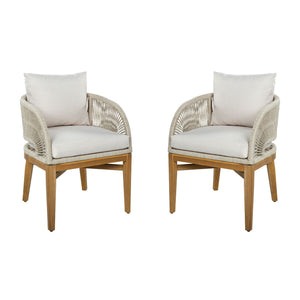 Outdoor Dining Chairs With Cushion (Set of 2)