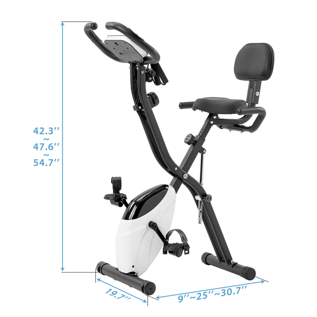 Exercise Bike Folding Stationary Bikes For Home With 16 Level Magnetic Resistance