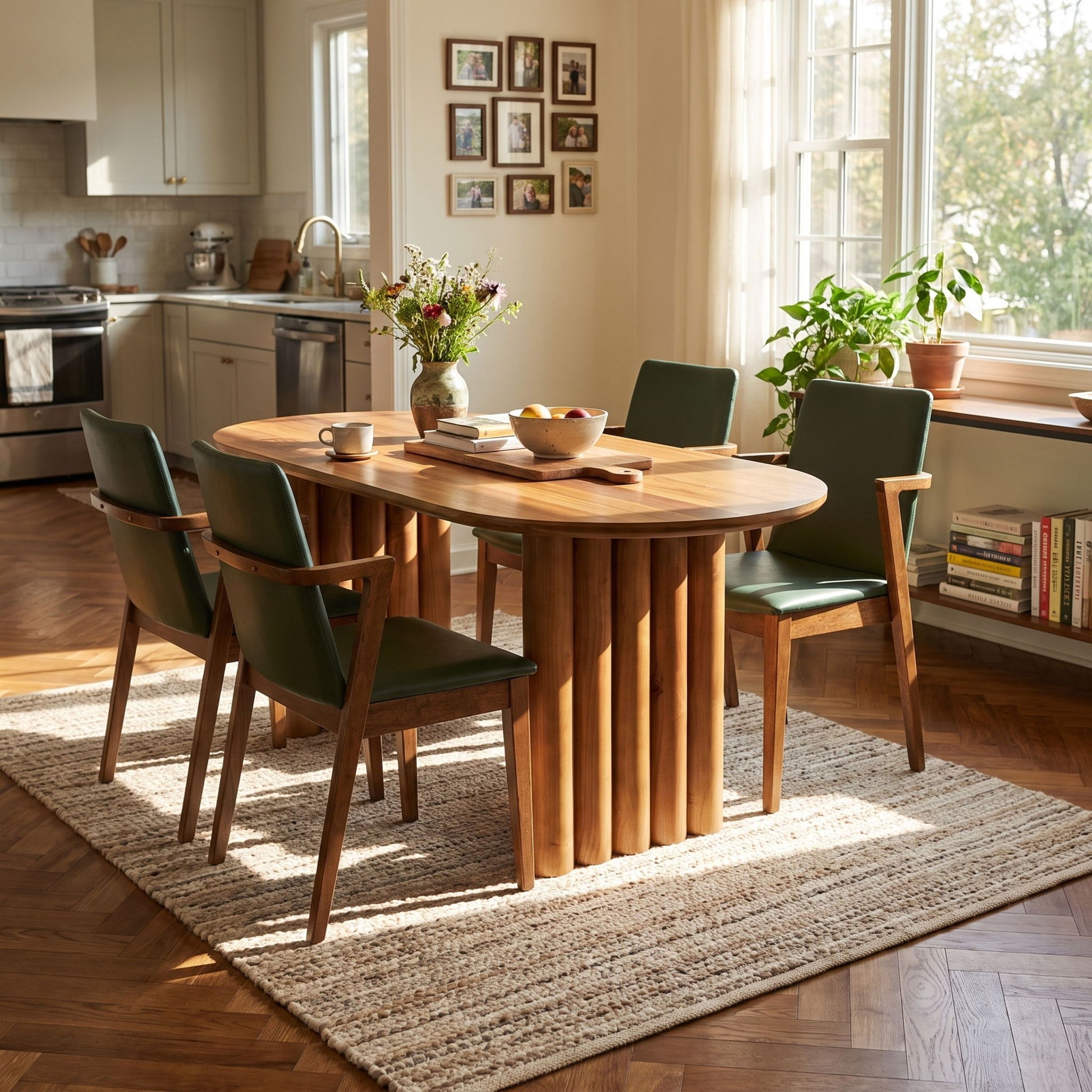 5 Piece Indoor Dining Set With Oval Table And Chairs