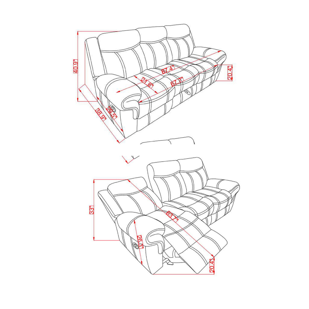 Jimny - Domino Power Reclining Sofa