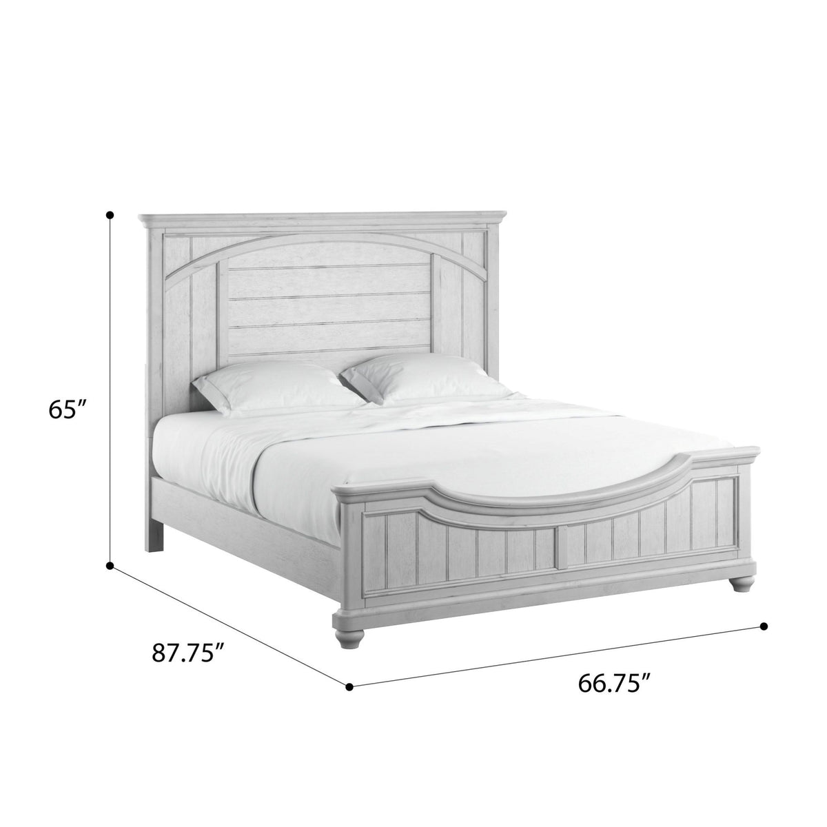 Queen Panel Bed - Gray - Wood