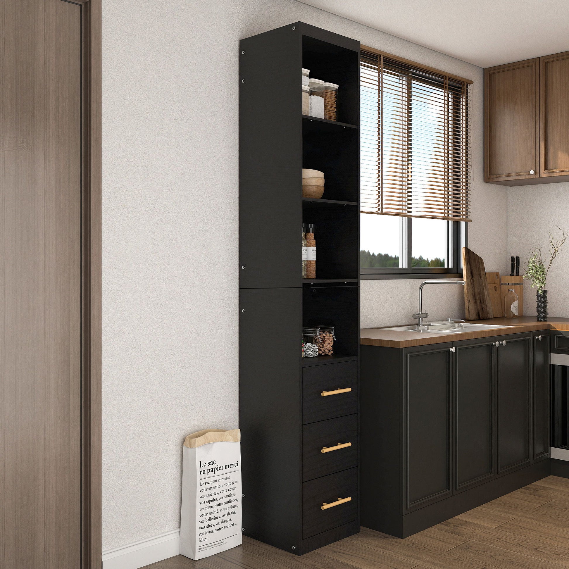Tall Storage Cabinet With Drawers And Shelves