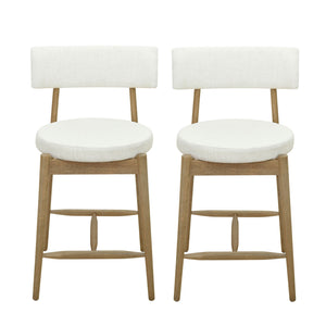 Mid Century Modern Counter Stools, Fabric Upholstered Chairs