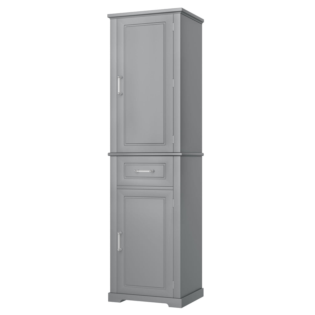 Tall Freestanding Bathroom Storage Cabinet With Adjustable Shelf, 2 Door Design