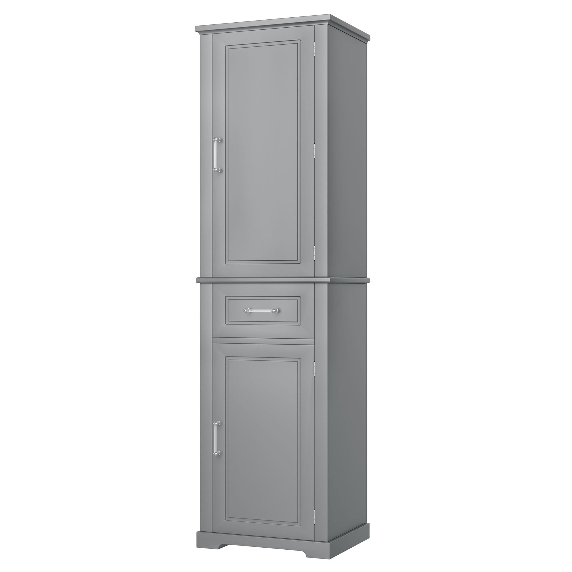 Tall Freestanding Bathroom Storage Cabinet With Adjustable Shelf, 2 Door Design