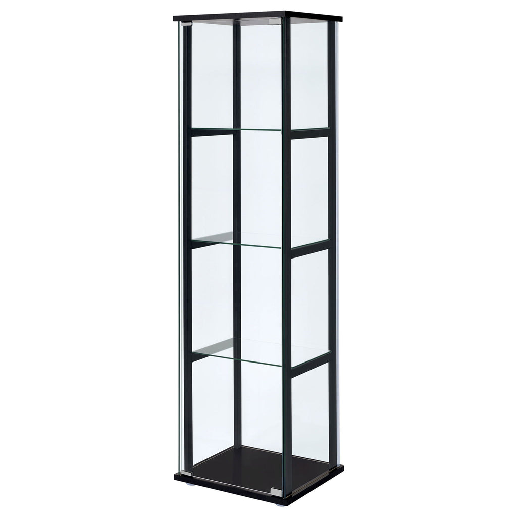 Serena - 4 Shelf Curio Cabinet - Black