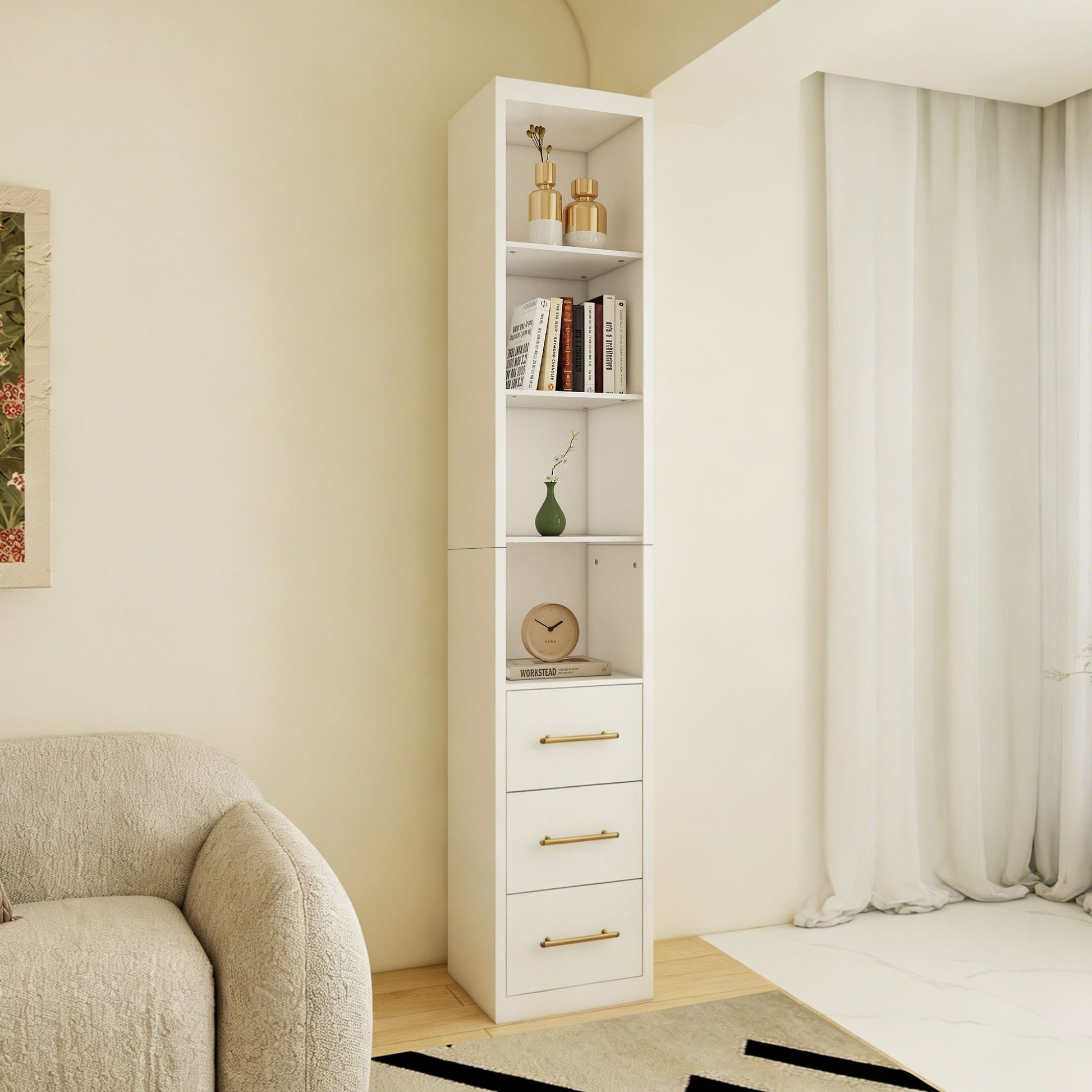 Tall Storage Cabinet With Drawers And Shelves