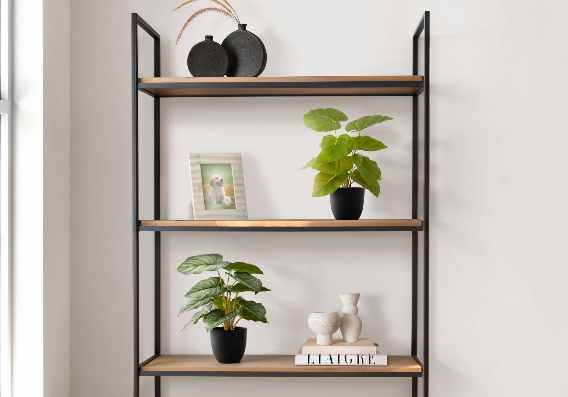 13" Tall, Artificial Plant, Epipremnum, Indoor, Faux, Fake, Table, Greenery, Potted, Decorative (Set of 2) - Green / Black