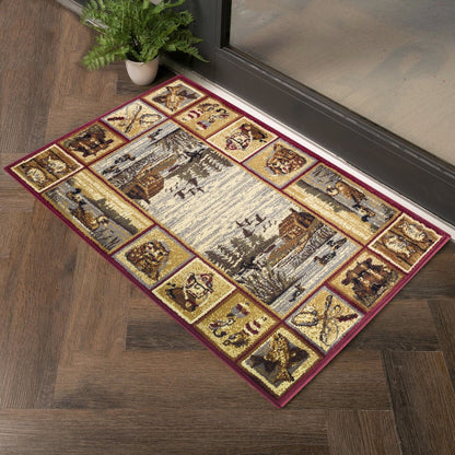 Nature's Nest - GC_CBL3003 Multi 5' x 7' Lodge Area Rug