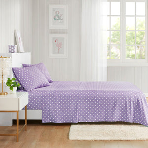 Polka Dot - Twin Sheet Set - Purple